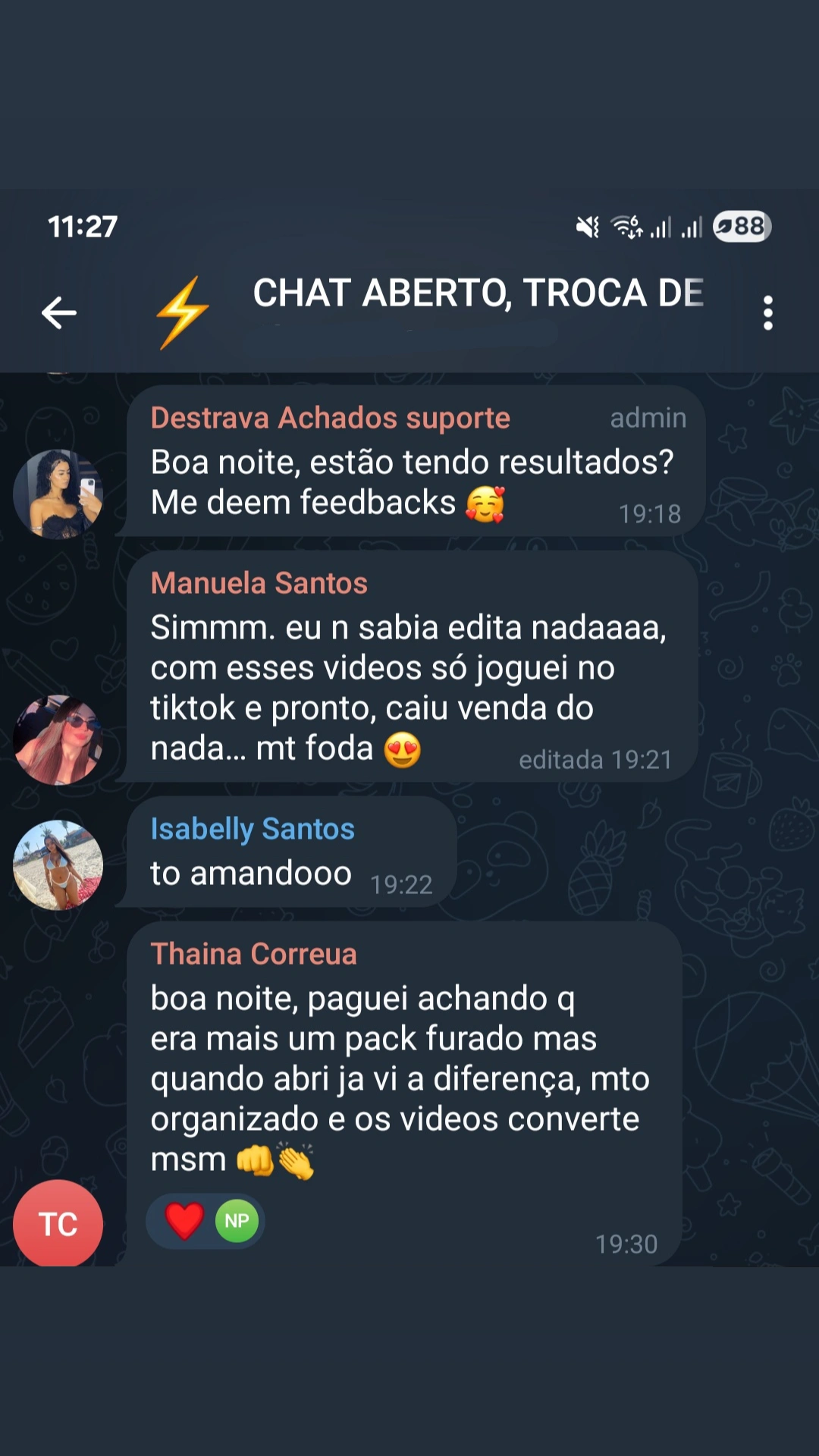Depoimentos da comunidade Destrava Achados 1
