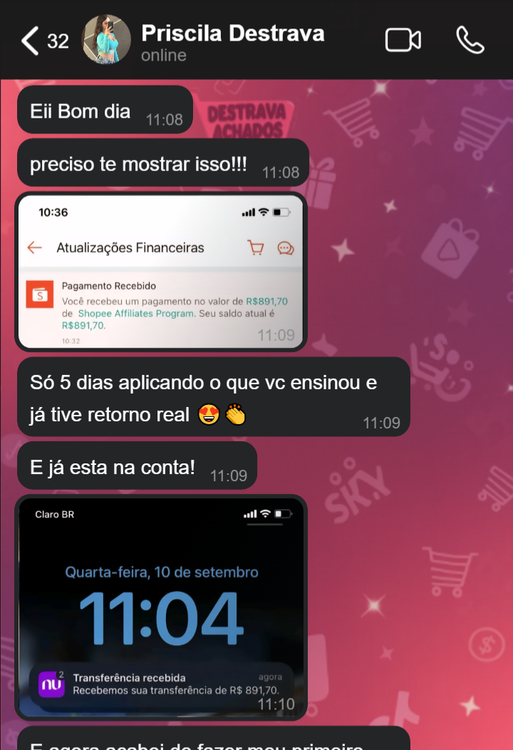 Depoimento Priscila Destrava - R$891,70 em 5 dias