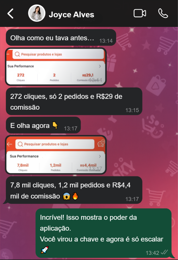 Depoimento Joyce Alves - Evolução de R$29 para R$4,4 mil de comissão